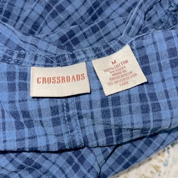 Crossroads Blue Plaid vintage overalls Dress size medium - Picture 5 of 6